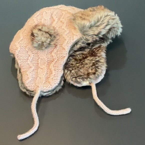 Nirvanna Designs Cable knit Russian Hat w/Faux Fur Pink Quartz - Picture 1 of 6